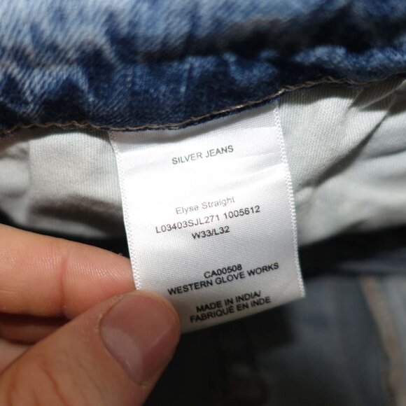 Silver Women's Elyse Straight Leg Jeans Size 33 x 32 Blue Mid Rise Stretch Denim - Picture 5 of 9
